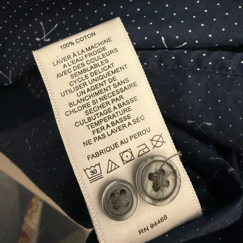 Hickey Freeman Cotton Classic Blue Golf Button Up - Men's Size XL - Picture 6 of 6